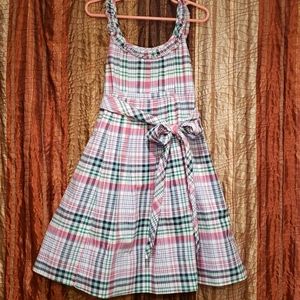 Girl's Checked/Plaid Full Skirt Dress